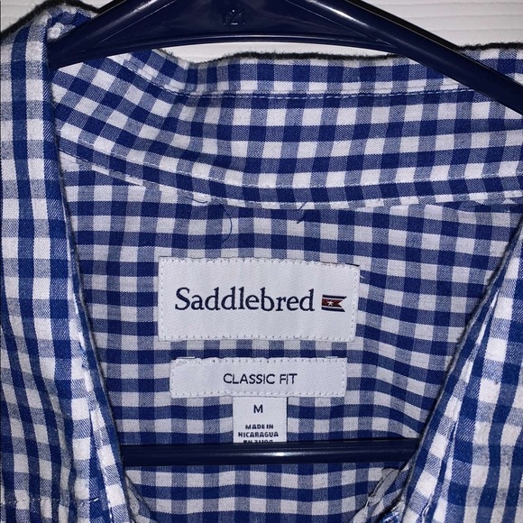 Men’s saddlebred plaid button down size medium - Picture 3 of 3